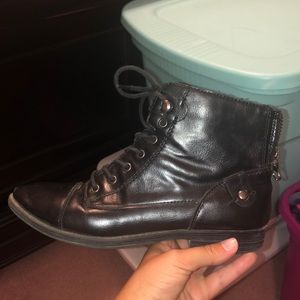 Short black combat boots